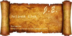 Jelinek Elek névjegykártya
