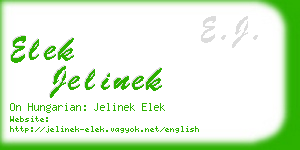 elek jelinek business card